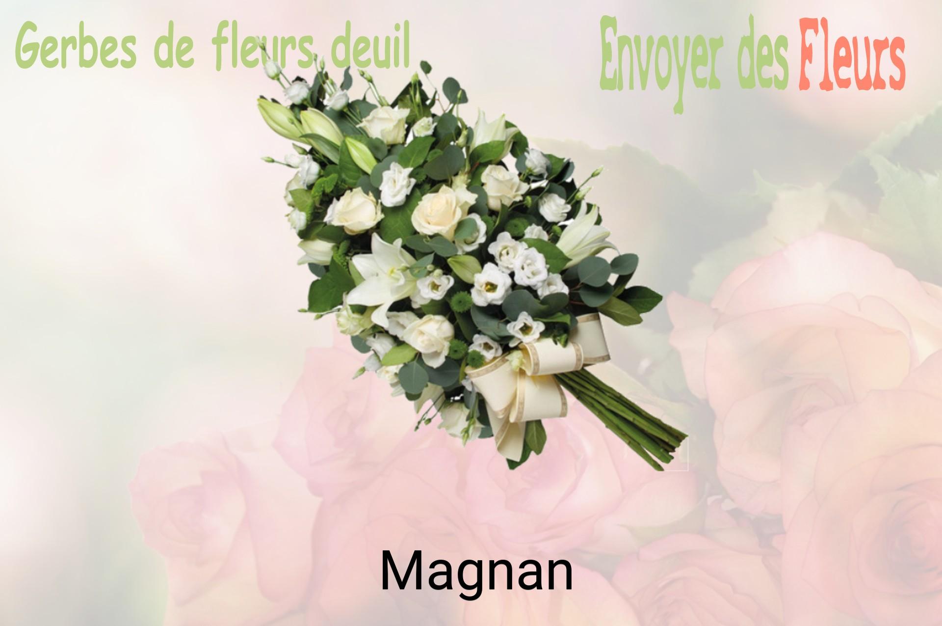 Gerbe de fleurs de deuil livrée à Magnan